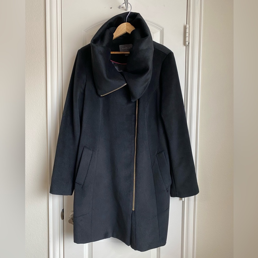 Cole Haan Wool Blend Coat Size 14 in Black - Picture 3 of 10